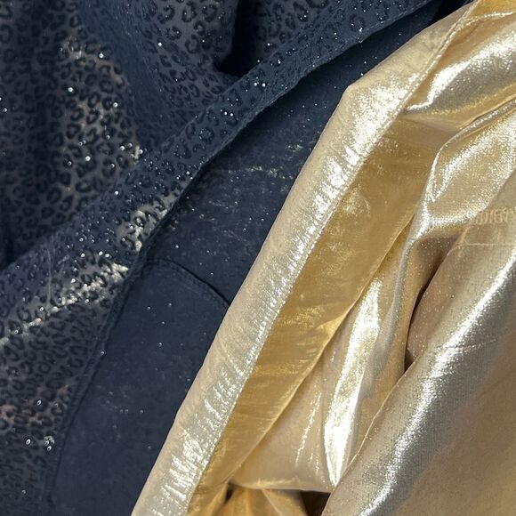 Vintage Reggio Size 8 Metallic Leopard Print Maxi Dress Gold Black Formal Prom - Picture 5 of 7